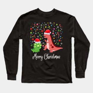 Funny Christmas Dinosaur T-Shirt Long Sleeve T-Shirt